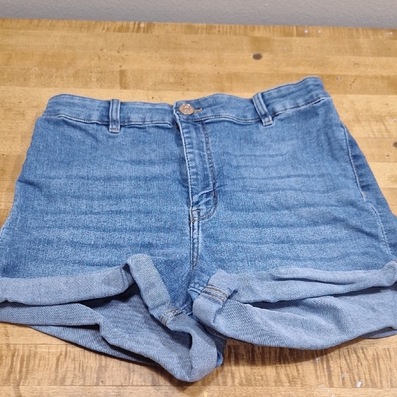 Divided High Rise Cuff Denim Shorts Womens SZ 10‎ Blue Jorts Cut Off - Picture 1 of 6